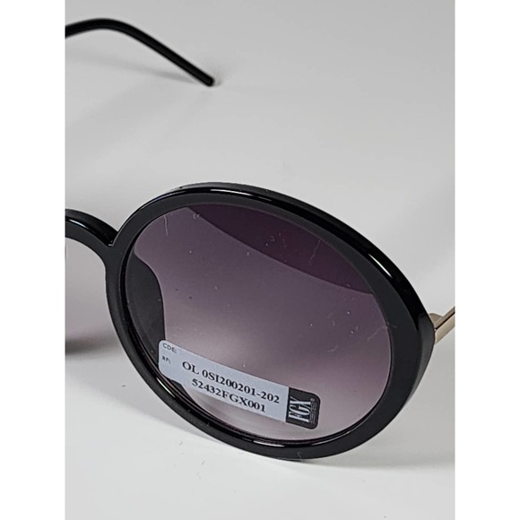 Foster Grant Full Round Black & Gold Metal Gradient Tint Sunglasses 52432FGX001 - Picture 8 of 11